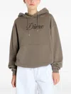 Dime Cursive Studded Hoodie In Brown