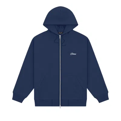 Pre-owned Dime Cursive Zip Hoodie 'navy' | Blue | Men's Size L