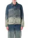 Dime Denim Jacket In Dipped Sandblasted Indigo