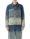 Dime Denim Jacket In Dipped Sandblasted Indigo