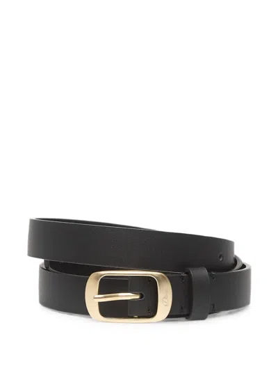 Dime Dress Leather Belt In Black