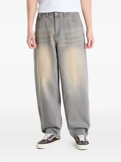 Dime Faded Baggy Jeans In Gray