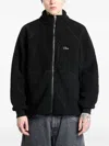 Dime Fleece Bomber Jacket In Black