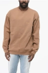 Dime Fleeced-cotton Crew-neck Sweatshirt In Brown