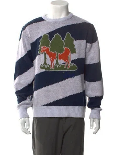 Pre-owned Dime Graphic Print Crew Neck Pullover In Blue