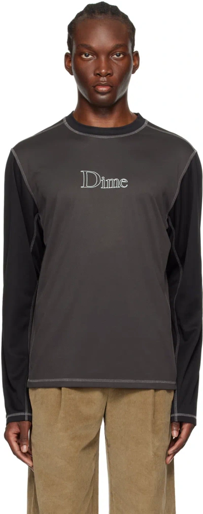 【DIME】 Athletic Long Sleeve / Charcoal Dime Gray Athletic Long Sleeve T-shirt In Charcoal | ModeSens