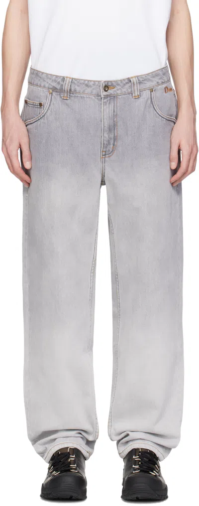 Dime Gray Classic Relaxed Jeans In Sandblasted Grey