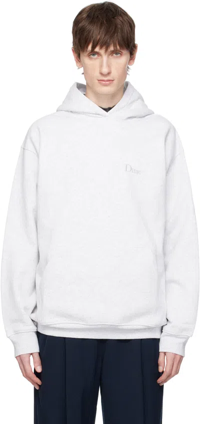 Dime Gray Classic Small Logo Hoodie In Ash