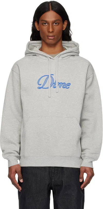 Dime Gray Cursive Logo Hoodie