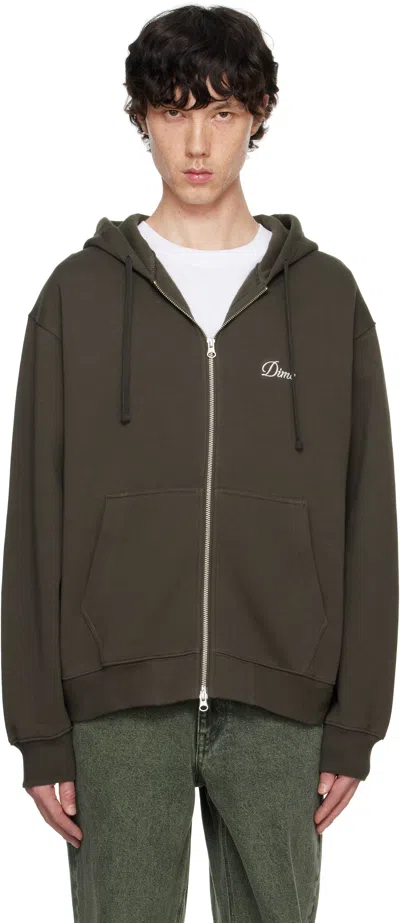 DIME GRAY CURSIVE ZIP HOODIE