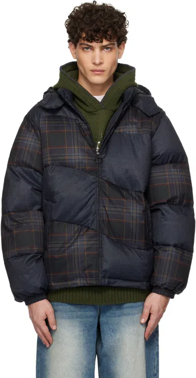 Dime Gray Premium Tweed Puffer Jacket In Dark Gray