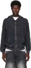 Dime Gray Premium Waffle Zip Hoodie In Gray