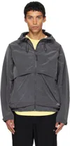 Dime Gray Taffeta Windbreaker Jacket In Gray