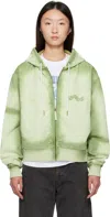 Dime Green Hooded Utility Jacket In Green