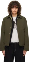 Dime Green Insulated Reversible Jacket In Moss/army