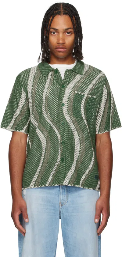 Dime Green Soleil Button Up Knit Shirt