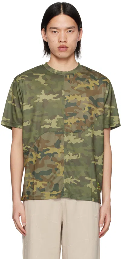 Dime Khaki Camo T-shirt In Swamp Green