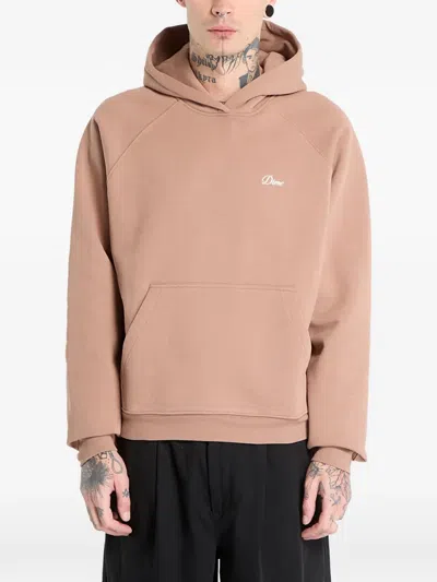 Dime Logo-detail Pouch-pocket Hoodie In Brown