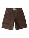 Dime Logo-embroidered Denim Shorts In Brown