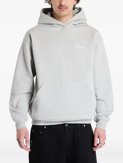 Dime Logo-embroidered Hoodie In Gray