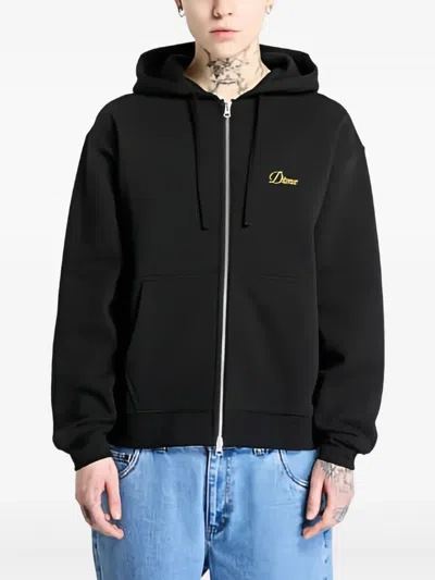 Dime Logo-embroidered Hoodie In Black