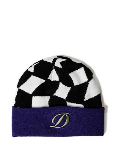 Dime Logo-enbroidered Beanie In Blue