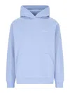Dime Fleceed-cotton Hoodie With Patch Pocket In Blue
