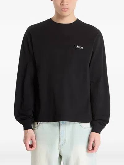 Dime Logo-detail Long-sleeve Top In Black