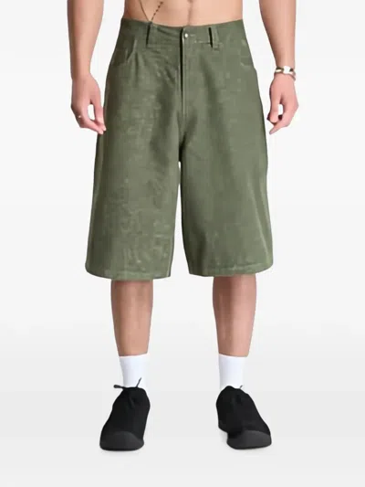 Dime Logo-patch Shorts In Green