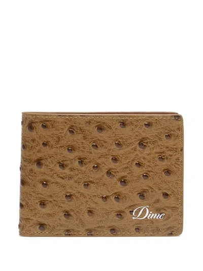 Dime Logo-print Bifold Wallet In Brown