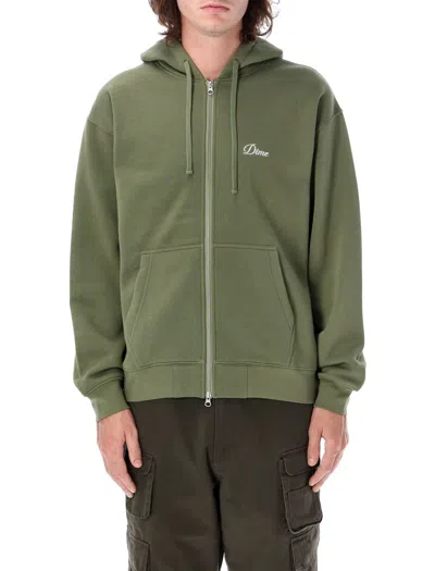 Dime Mtl Cursive Zip Hoodie In Green