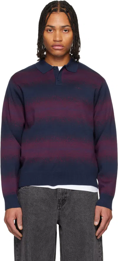 Dime Navy & Red Striped Rugby Sweater In Multi