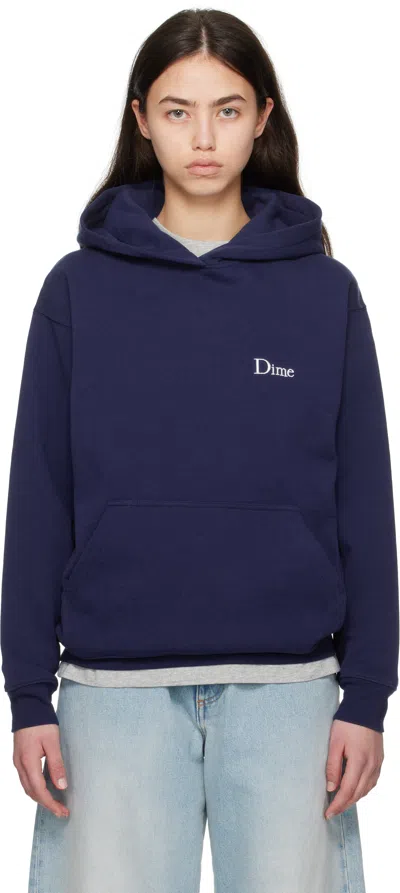 Dime Navy Classic Small Logo Hoodie
