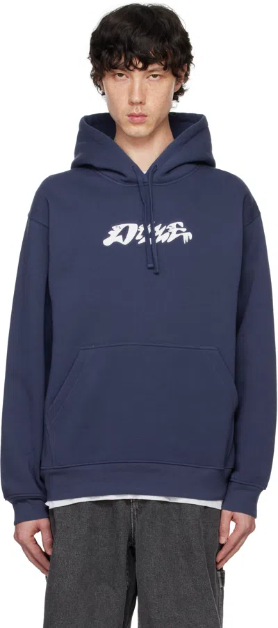 Dime Navy Happy Hoodie In Night Blue