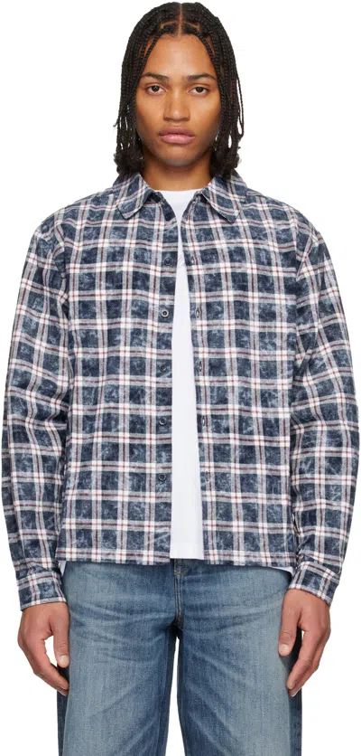 Dime Navy Plaid Flannel Shirt In Blue