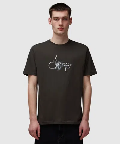 Dime Octopus T-shirt In Vintage Black