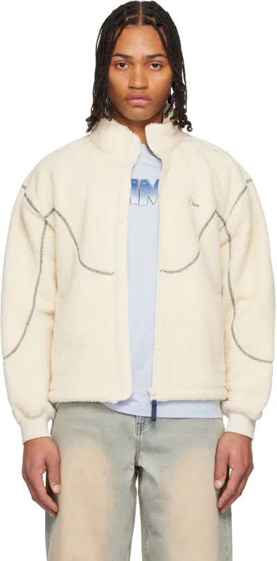 Dime Off-white Polar Fleece Sherpa Zip Jacket