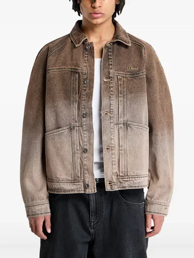 Dime Ombre Denim Jacket In Brown