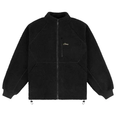 Pre-owned Dime Polar Fleece Sherpa Zip Jacket 'black' | Men's Size L