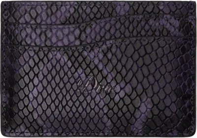 Dime Purple Embossed Leather Card Holder In Purple Snake