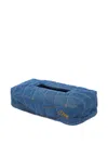 Dime Quilted Tissue Box Cover In Blue
