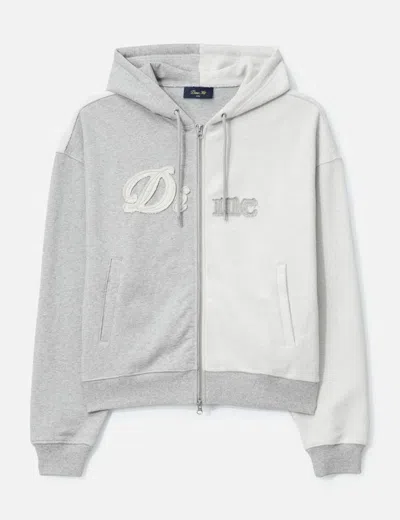 Dime Reverse French Terry Zip Hoodie In Gray