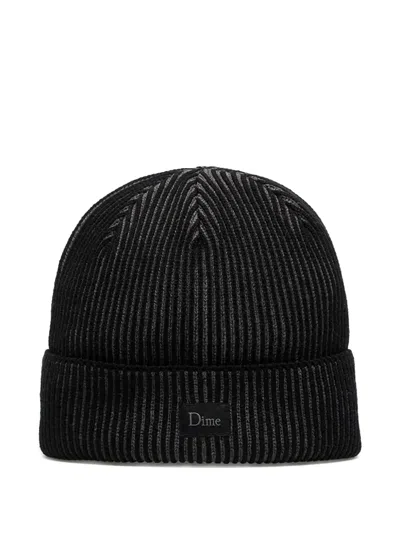 Dime Ribbed Beanie In Black