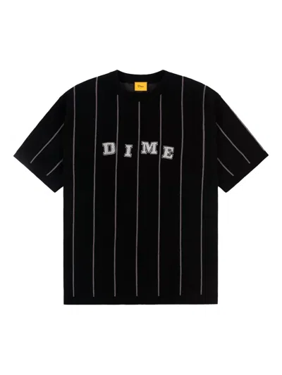 Dime Striped Logo-detail Sweater In Black