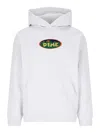 Dime Fleceed-cotton Hoodie With Patch Pocket And Embroidery In Grey