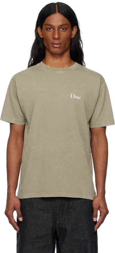 Dime Taupe Classic Small Logo T-shirt