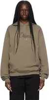 Dime Taupe Cursive Hoodie In Walnut