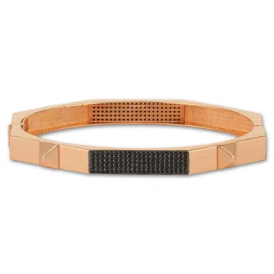 Dime Tribe Men's Rose Gold Pyramid Detail, Swarovski Bracelet