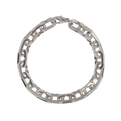 Dime Tribe Men's Silver Route 66 Chain Bracelet