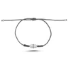 Dime Tribe Men's White Diamond Bullet Detail Bracelet In White